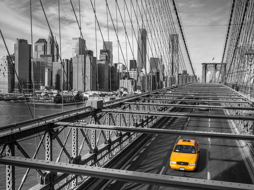 Taksówka przez Most Brookliński