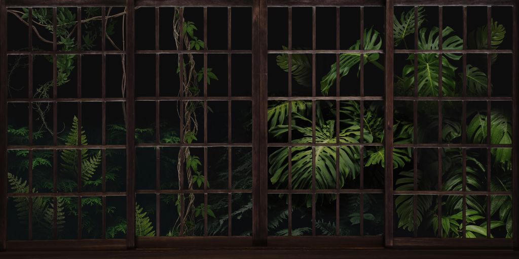 Rośliny botaniczne za oknami