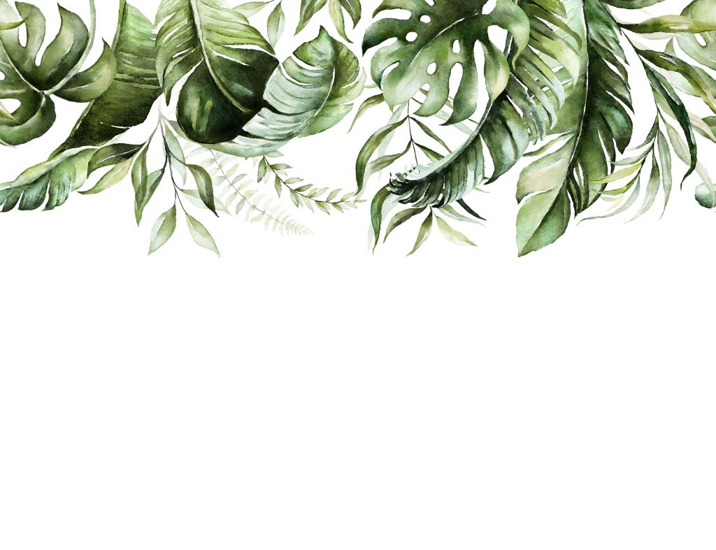 Tropikalne liście akwarelowe