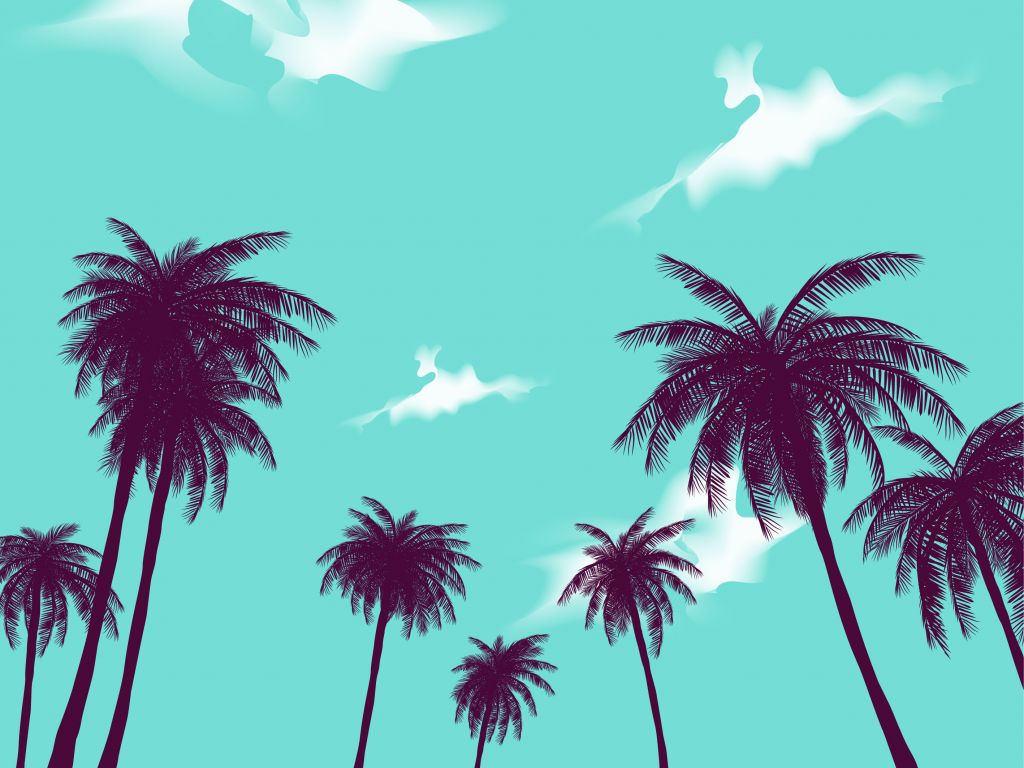 Ilustracja przedstawiająca palmy