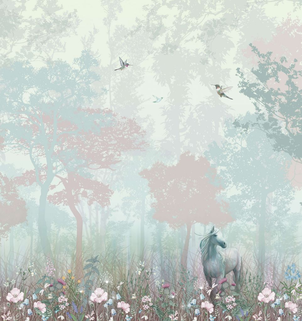 Niebieski i różowy las