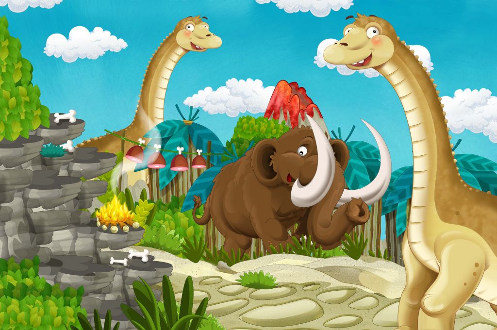 Dinozaur i mamut