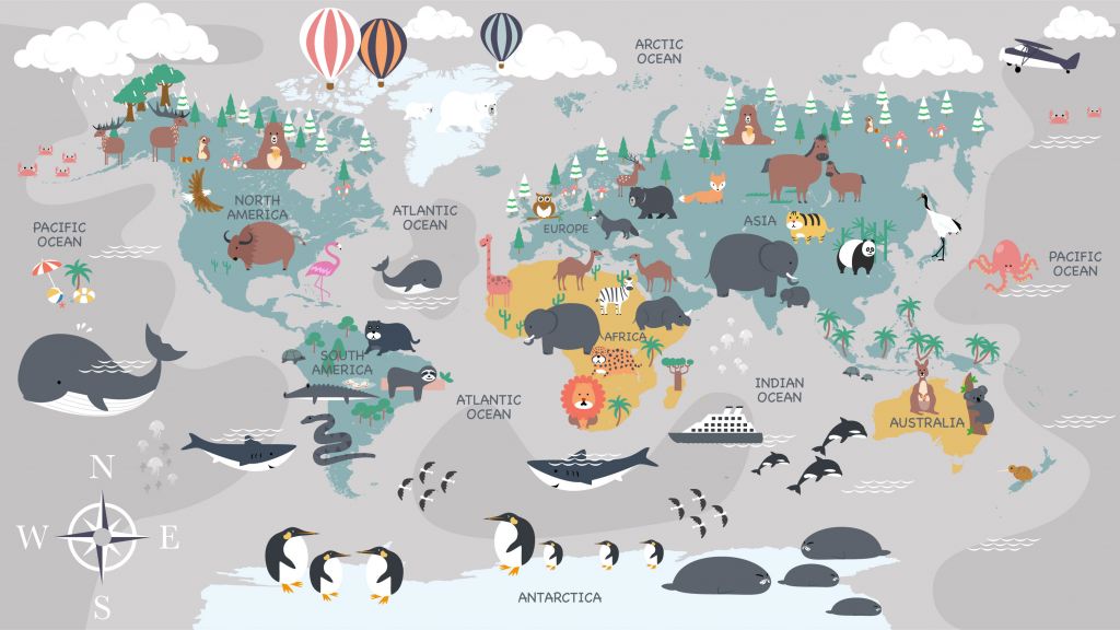 Mapa świata zwierząt