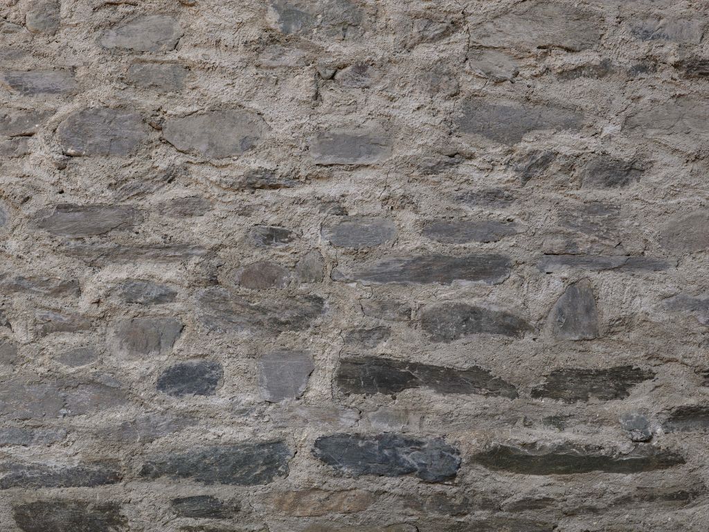 Mur z nieoszlifowanych kamieni