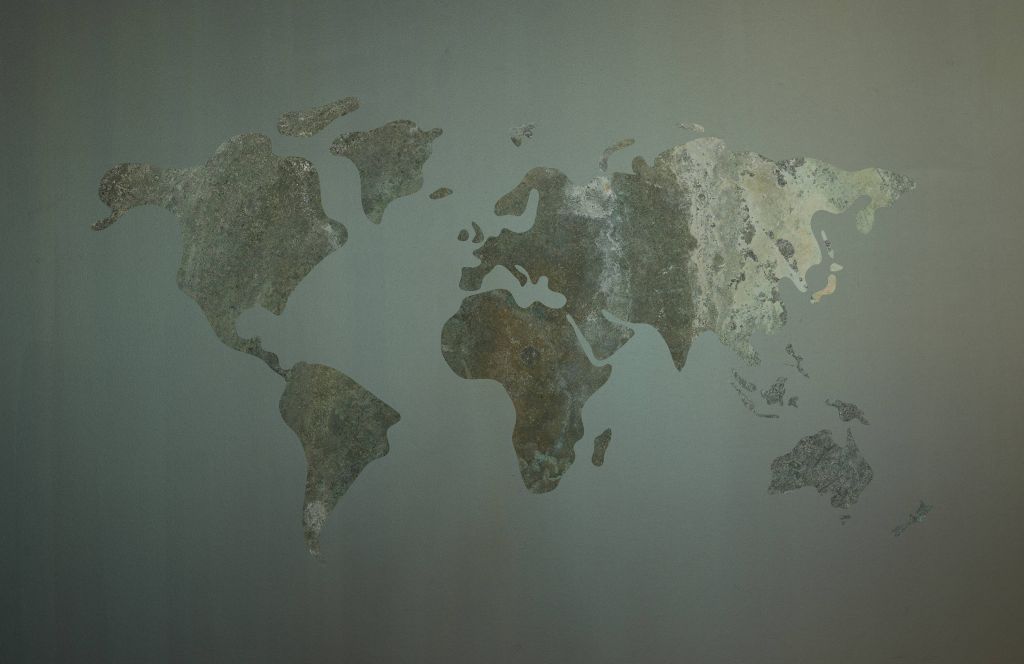 Zielona mapa świata z strukturą