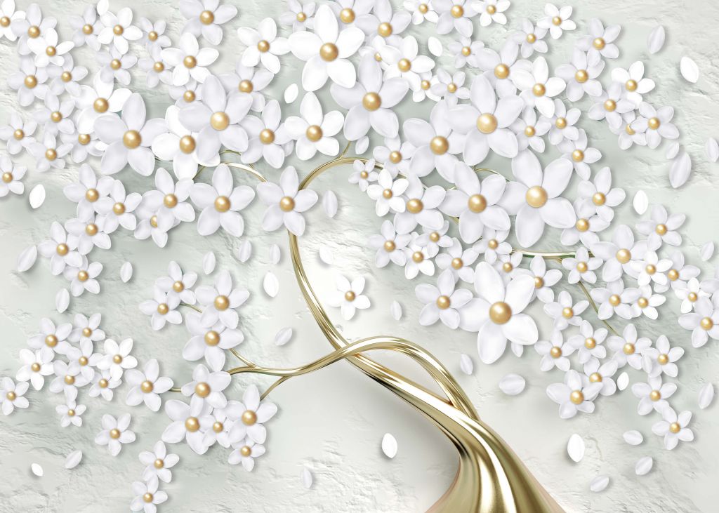 Złoto-białe kwiaty