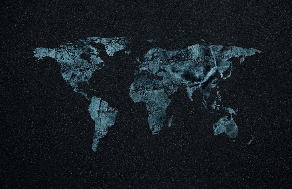 Niebieska mapa świata