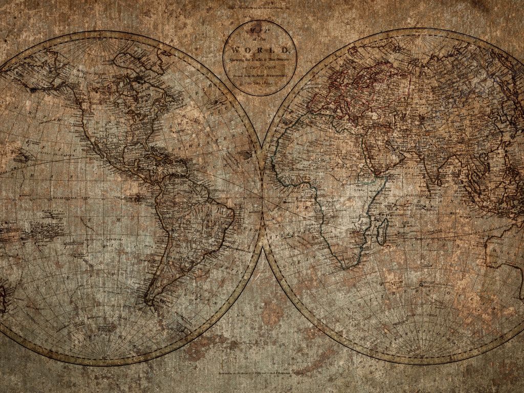 Rysunek starej mapy świata