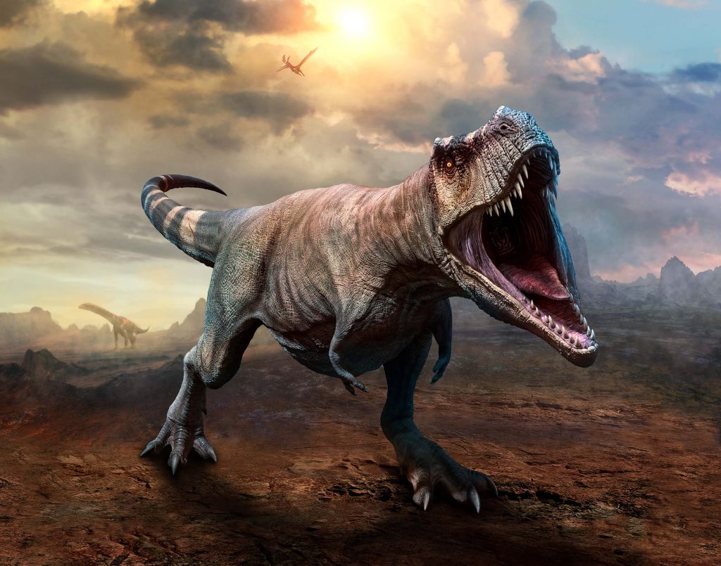 Agresywny Tyranozaurus Rex