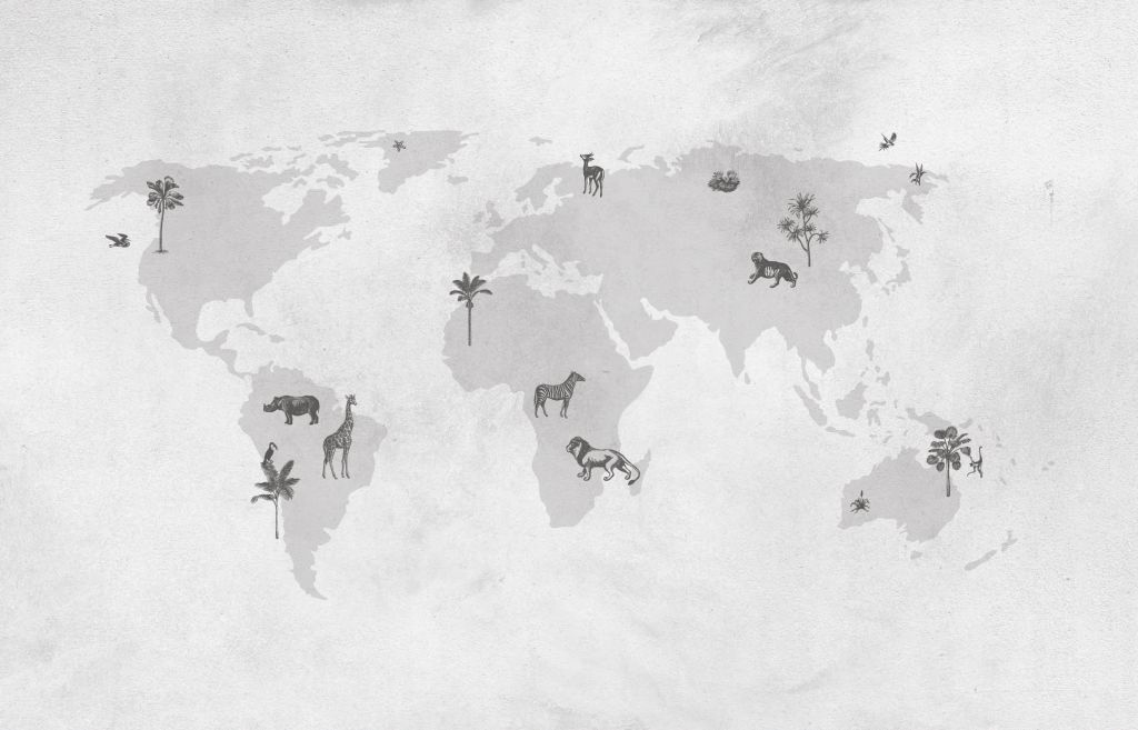 Mapa świata szkic szary
