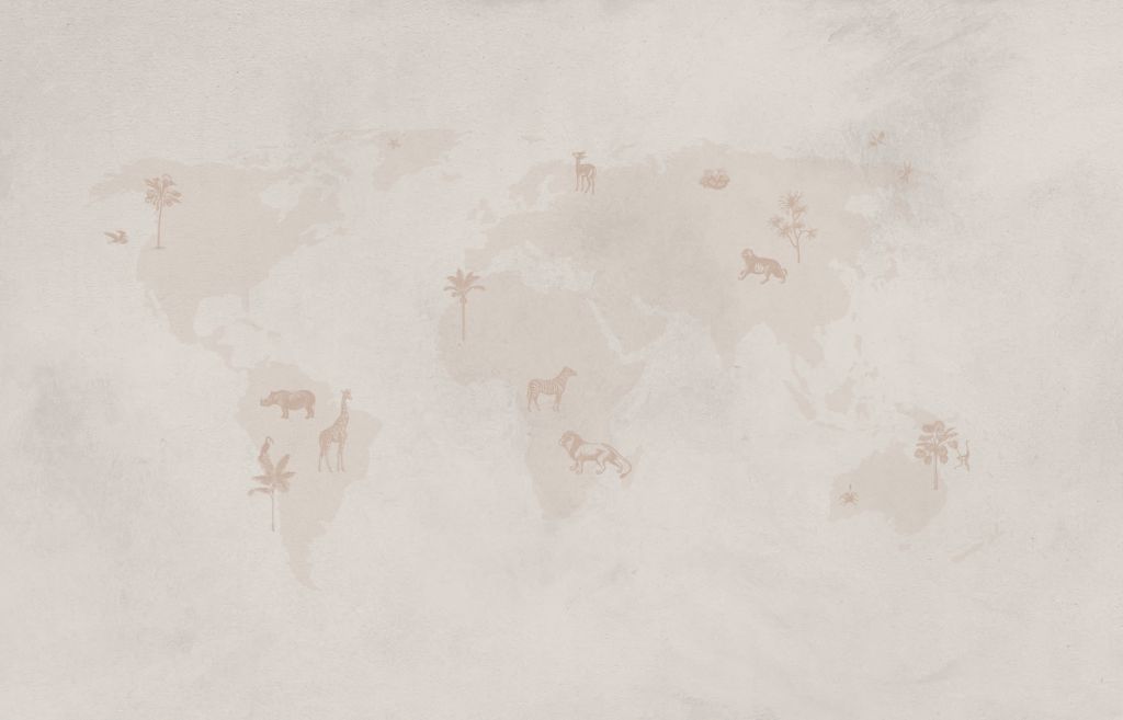 Mapa świata szkic taupe