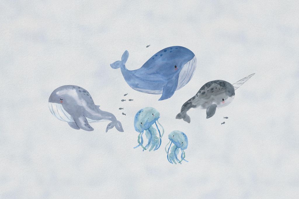 Wieloryby w morzu