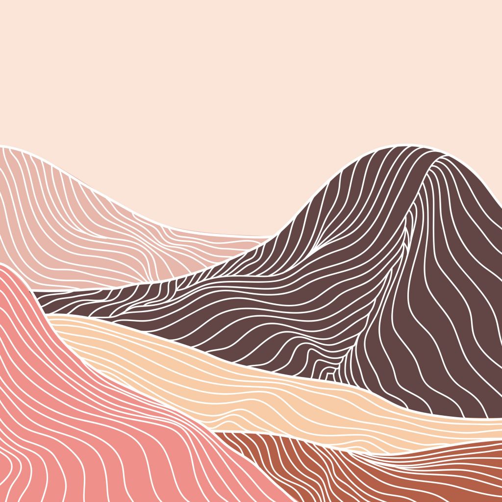 Kolorowe góry lineart