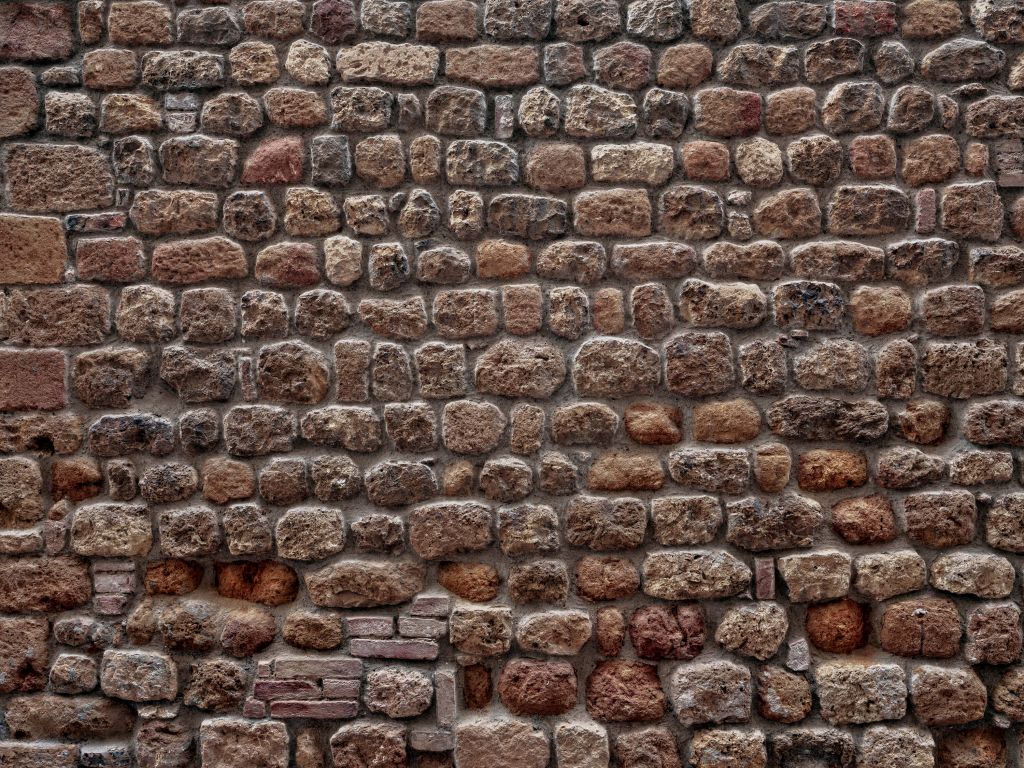 Mur z dużymi kamieniami