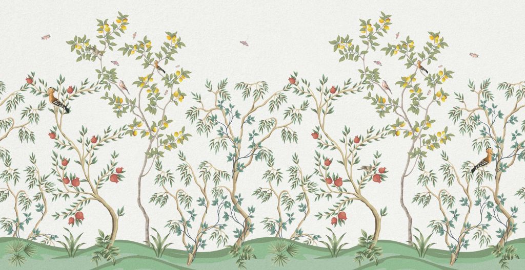 Krajobraz z drzewami owocowymi