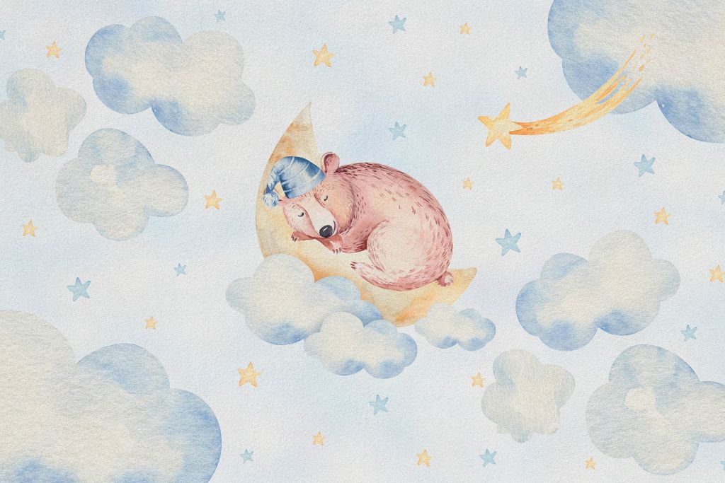 Śpiący niedźwiedź w chmurach