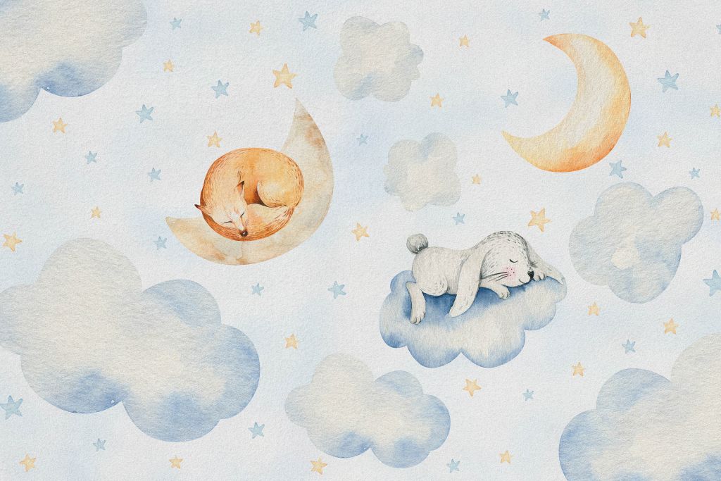 Śpiący przyjaciele w chmurach