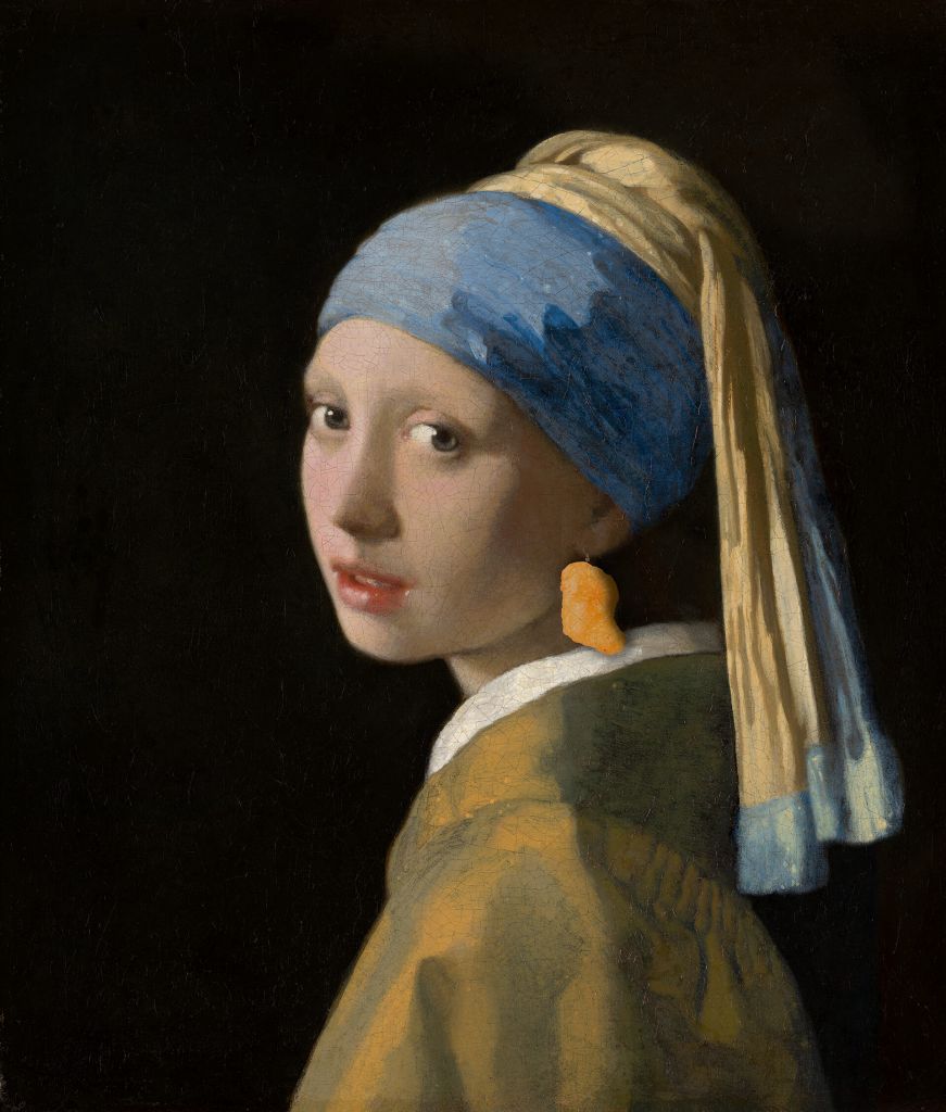 Dziewczyna z kawałkiem kurczaka