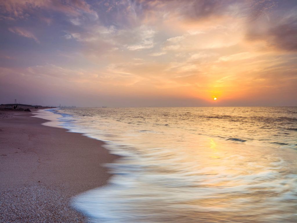 Evening view of beautiful beach in Israel