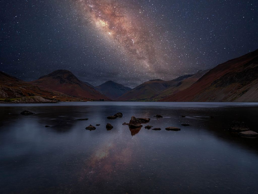 Milky Way across Wastwater, Lake District