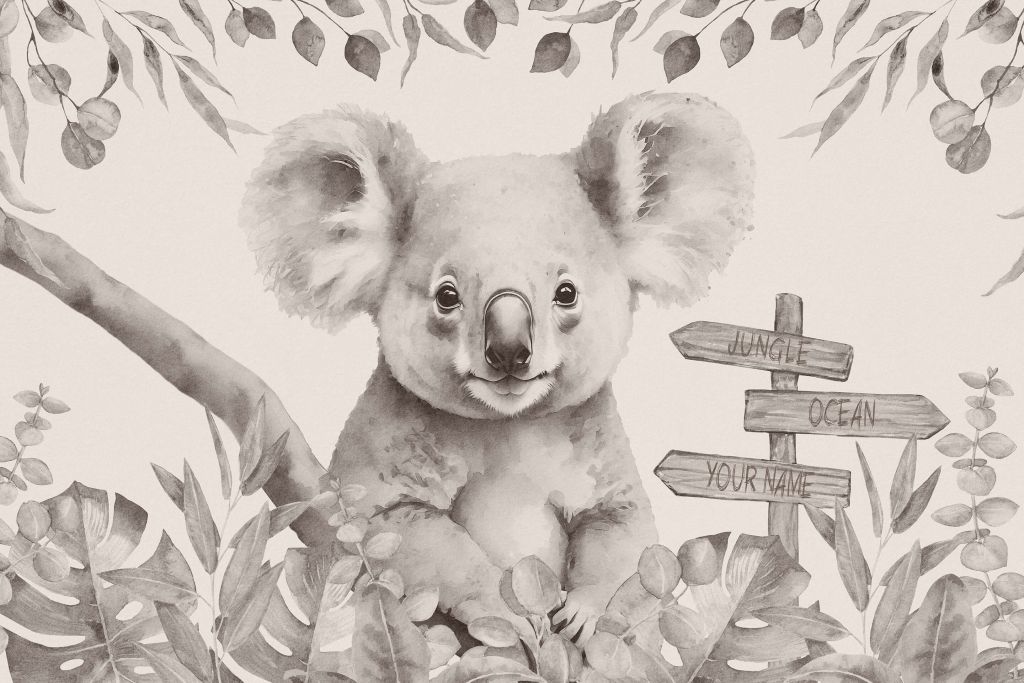 Dziecko koala w dżungli beżowy