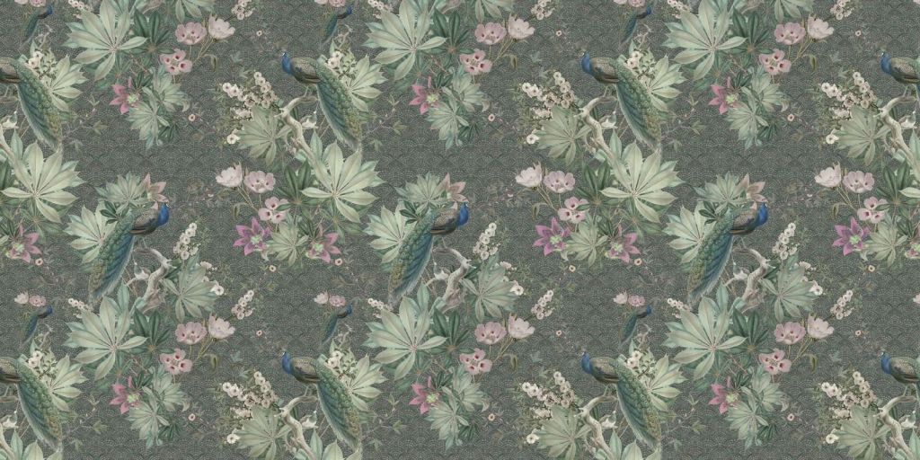 Pawie ogrodowe w stylu vintage - ciemnozielony