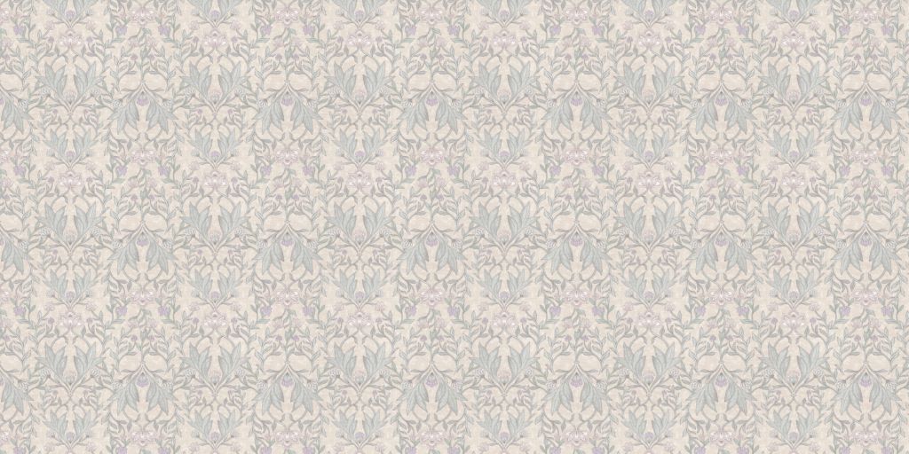 Kwiatowy adamaszek Morris - neutralny beż