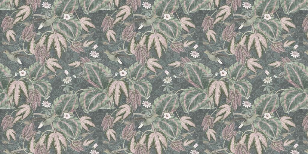 Tropikalne rajskie ptaki - zieleń vintage