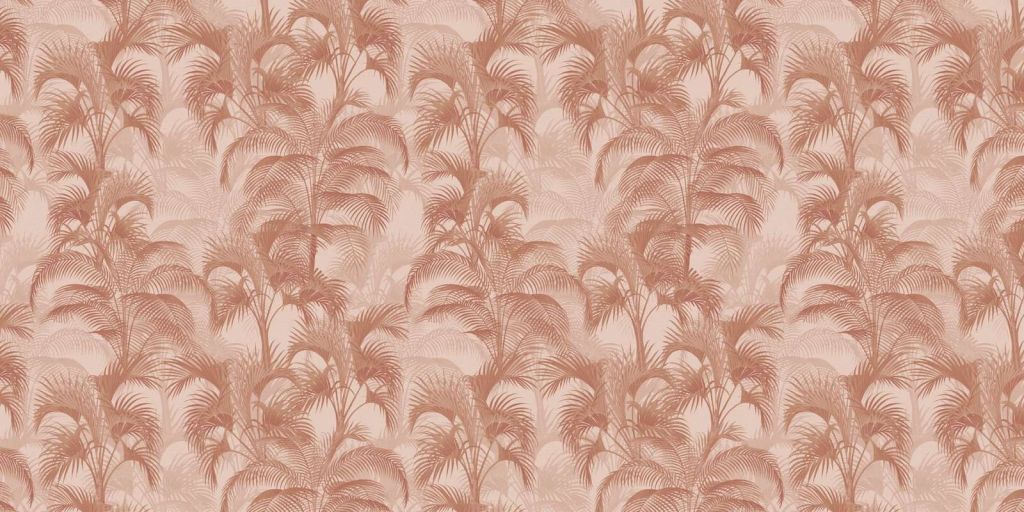 Tropikalne palmy w stylu vintage - terakota