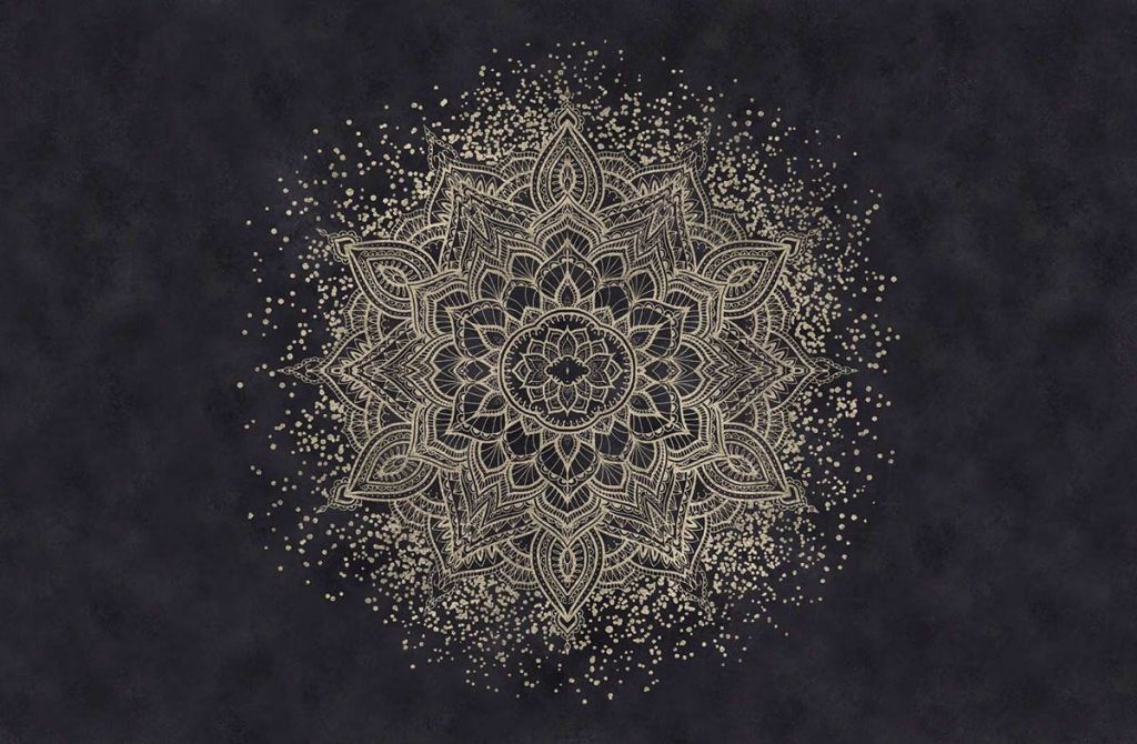 Golden Sparkling Mandala - ciemny granatowy