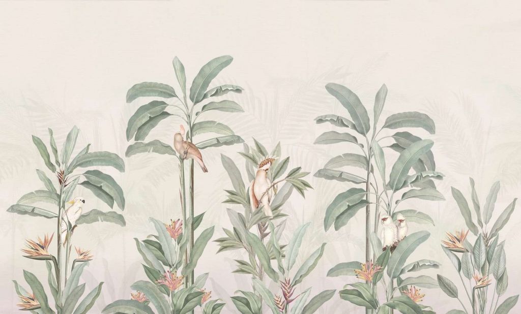 Vintage Jungle Landscape - pastelowy