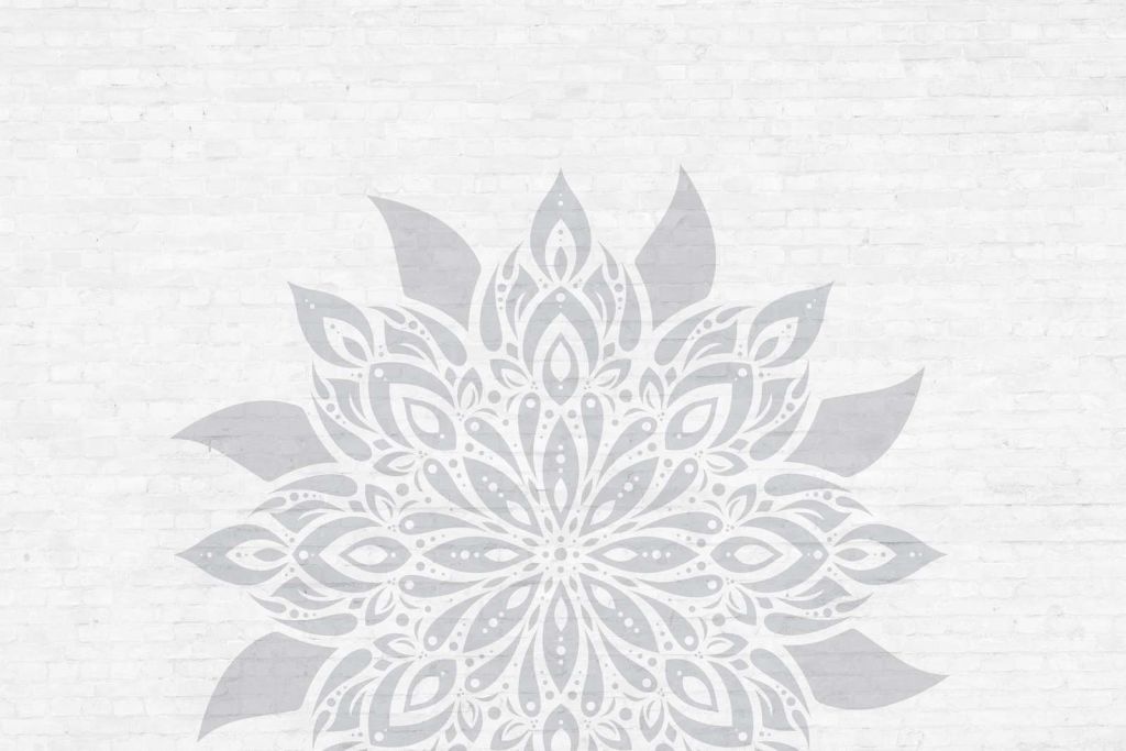 Jasnoszary Mandala On Brick