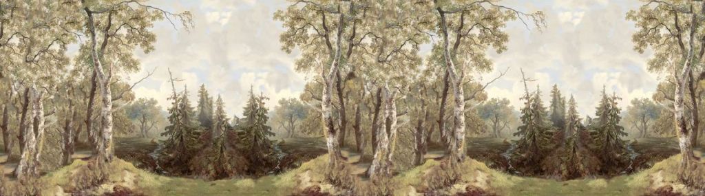 Panorama Kolorowego Krajobrazu Leśnego