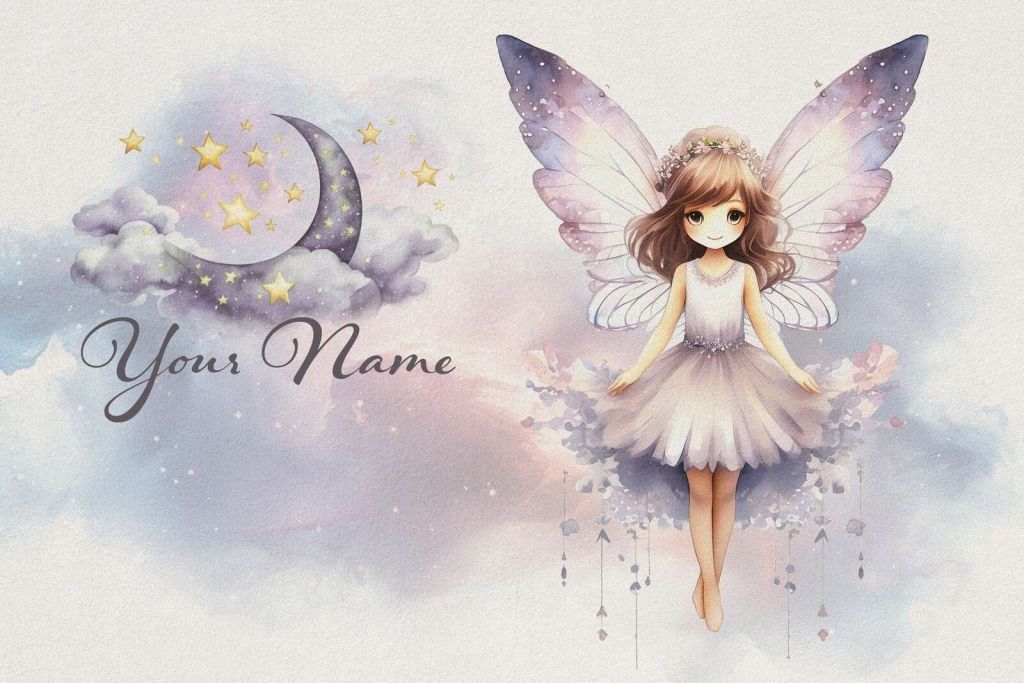 Elf pod księżycem i gwiazdami