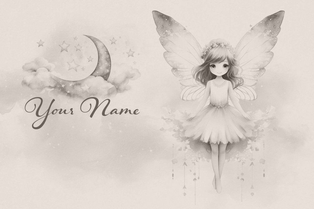 Nocna wróżka w księżycowym mglonym świetle.