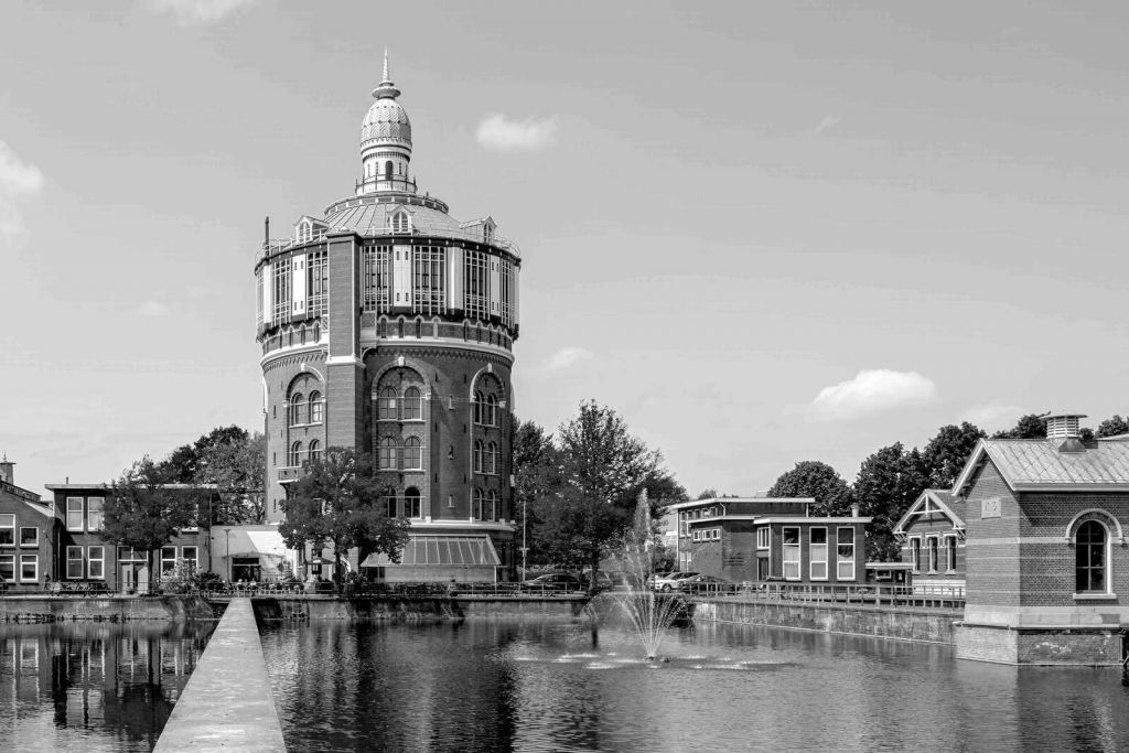 Zwart-Biały Panorama Wieży Wodnej