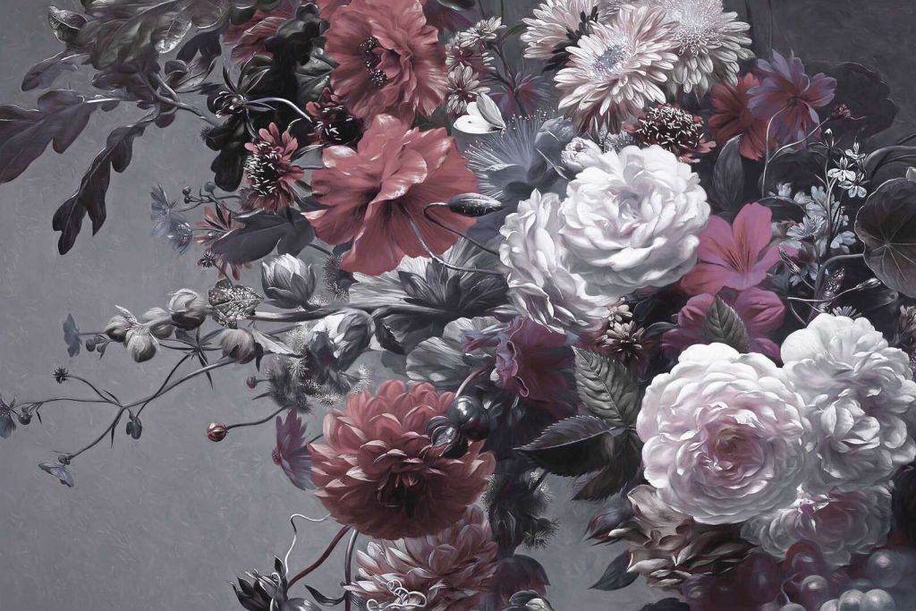 Duży bukiet z czerwonymi makami