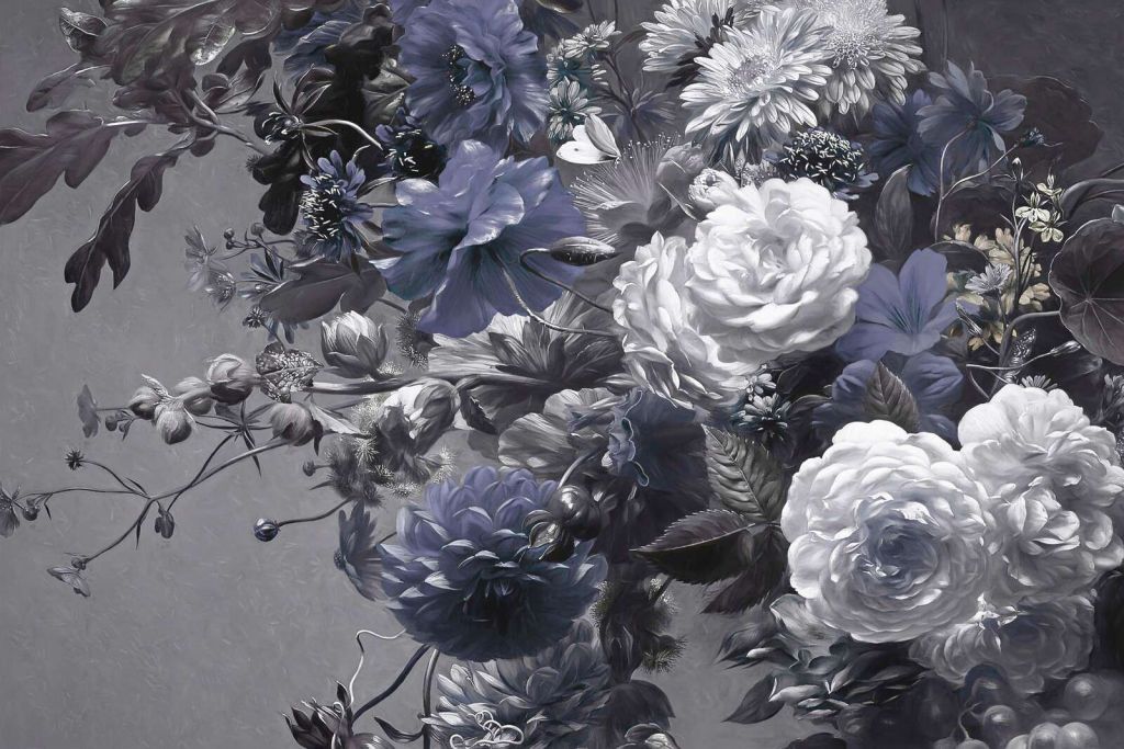 Duży bukiet z makami niebieskimi