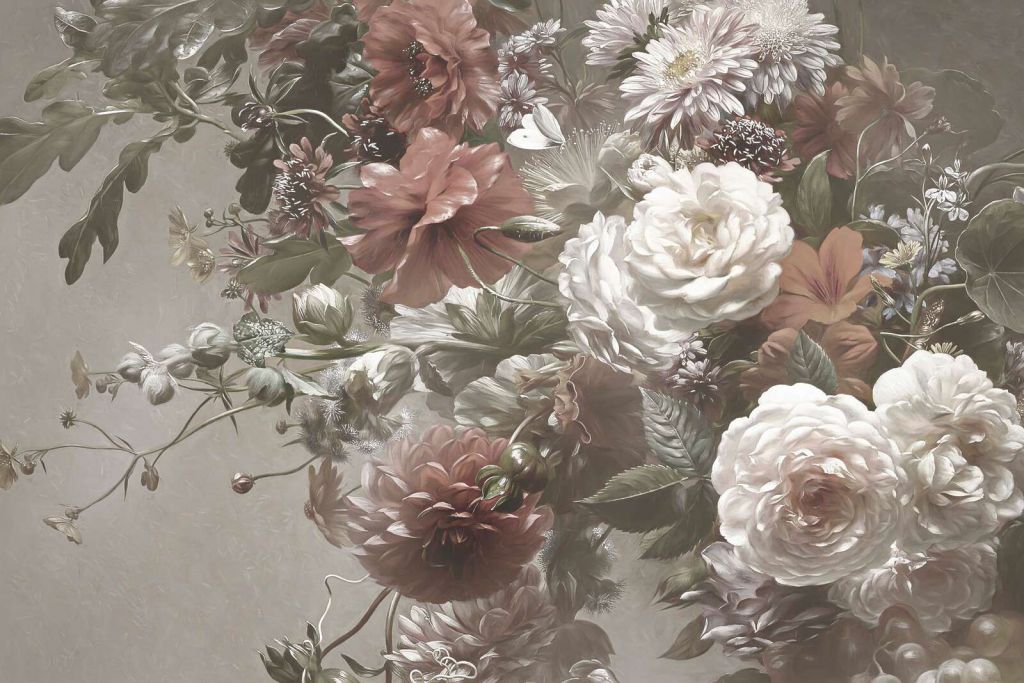 Duży bukiet z makami Krem