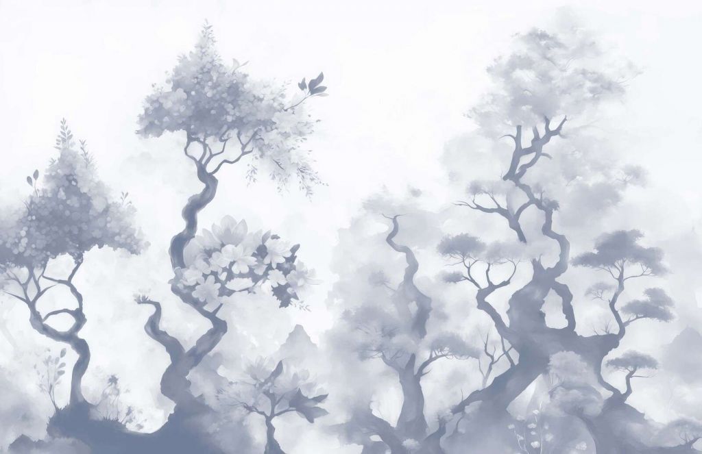 Kwitnące drzewa brązowe