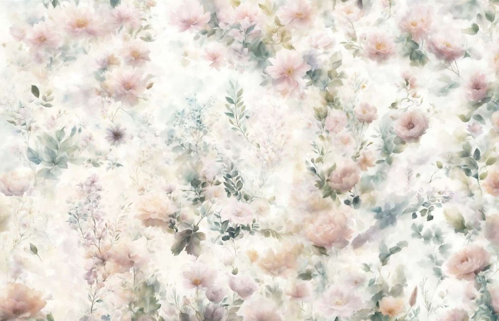 Delikatny kwiatowy nastrój - zielony