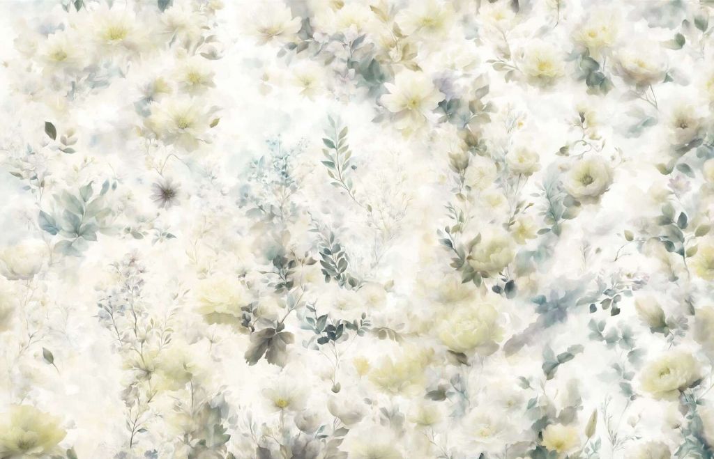 Delikatny kwiatowy nastrój - beżowy