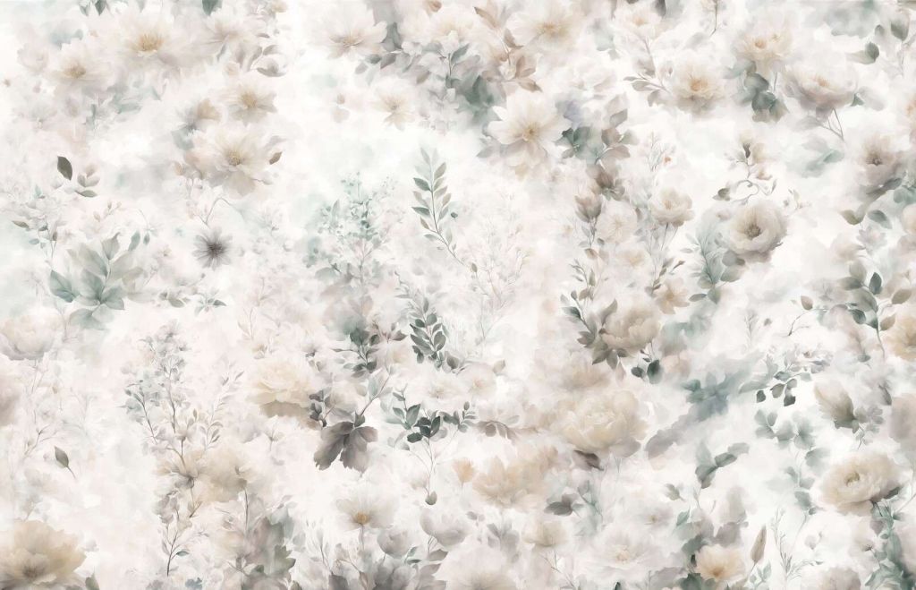 Delikatny kwiatowy nastrój - szary