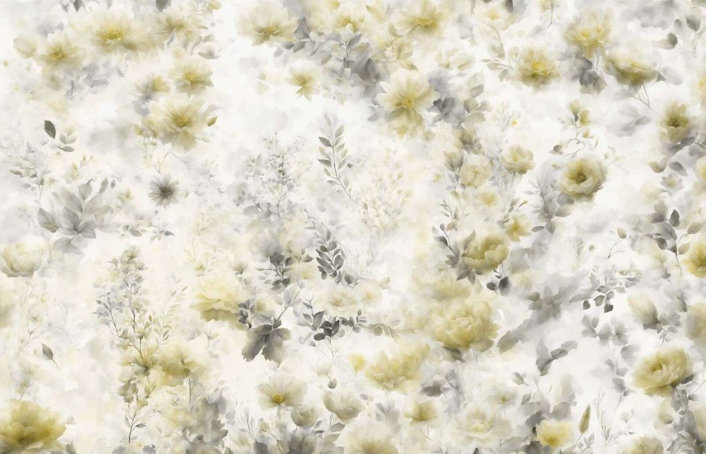 Delikatny kwiatowy nastrój - żółty