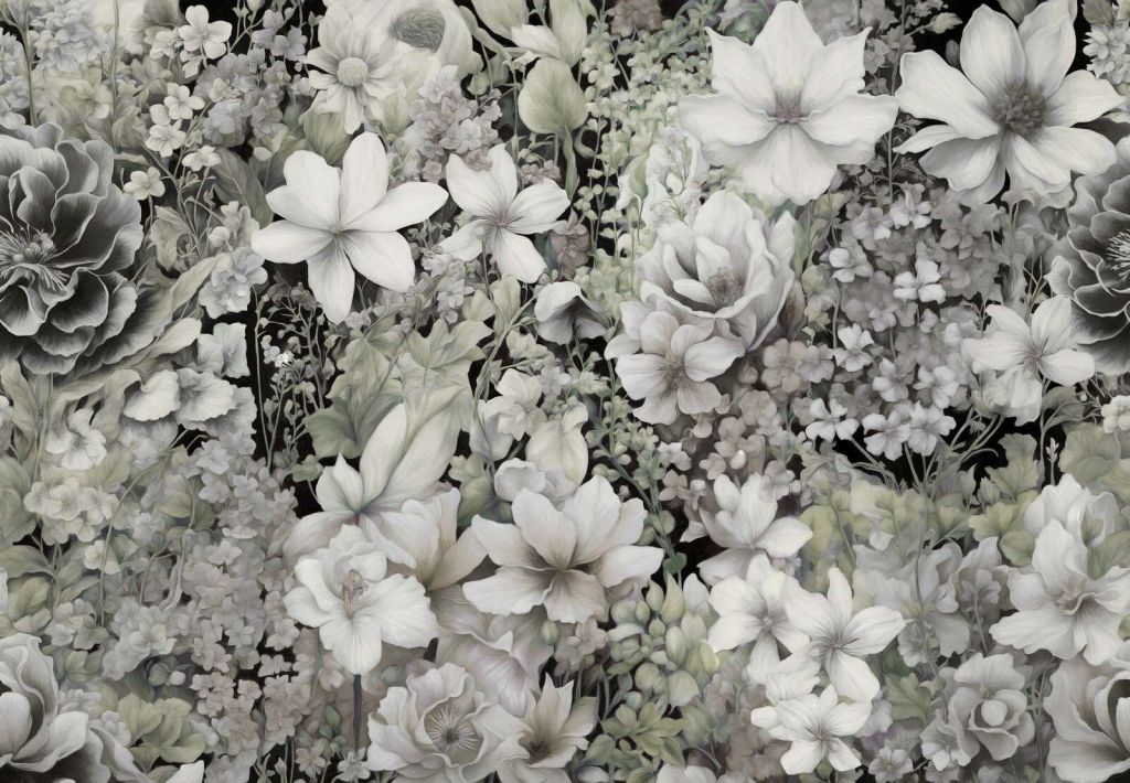 Kwiatowy festiwal bezszwowy - jasnobrązowy