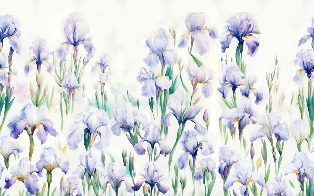 Irysy tańczą w bezszwowym pastelowym kolorze