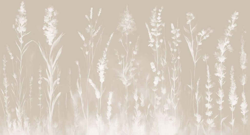 Beżowa Łąka Lawendowa Bezszwowa