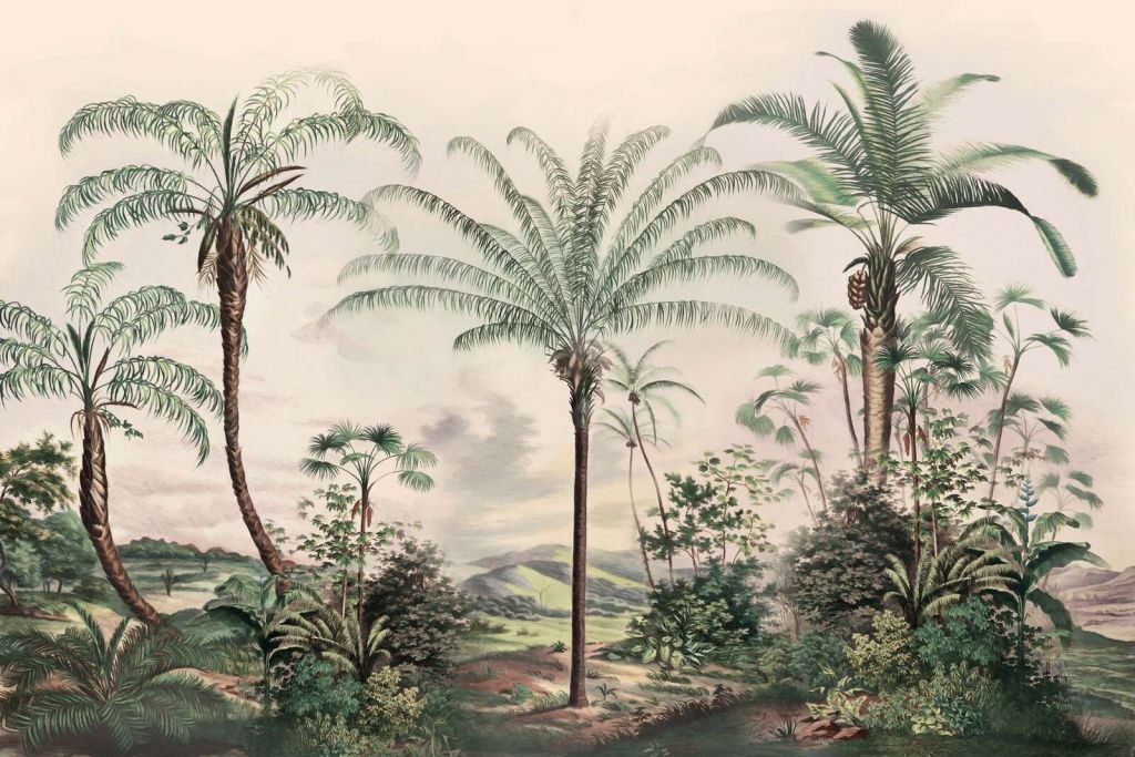 Romantyczne Tropiki Ciemna Zieleń