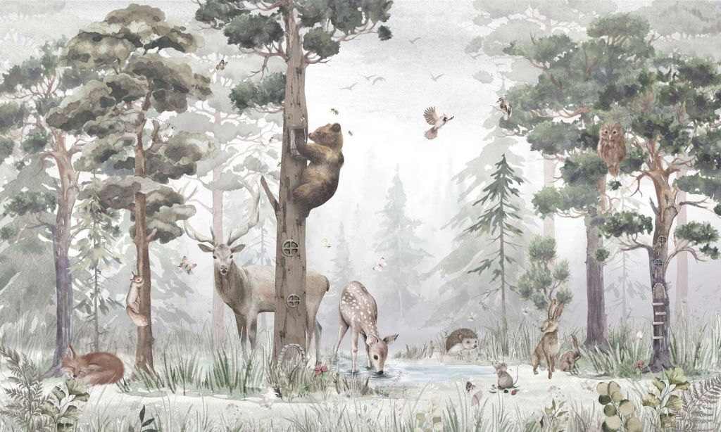 Dzika przyroda w środku lasu