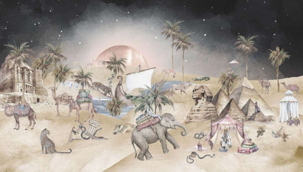 Starożytny Egipt w nocy